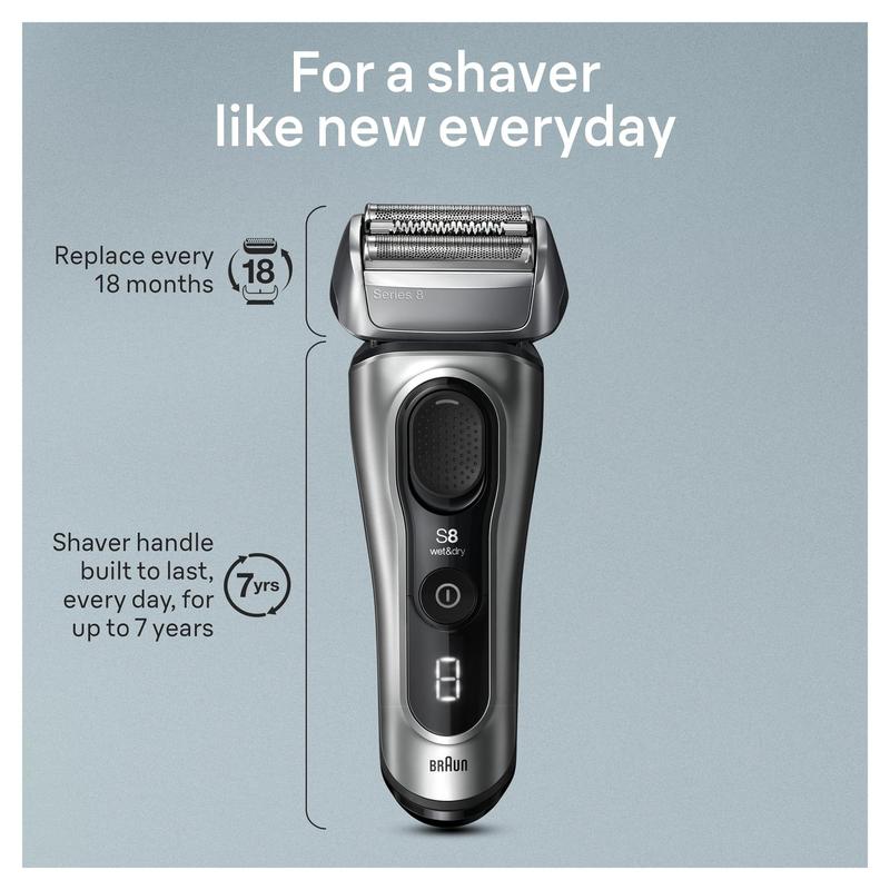 Barbeador elétrico Braun Series 8 8517s para homens molhados e